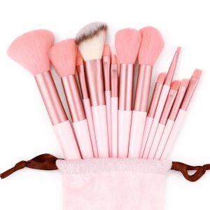 ست براش 13 تیکه آرایشی حرفهای همراه کیف مخملی - تصویر 3