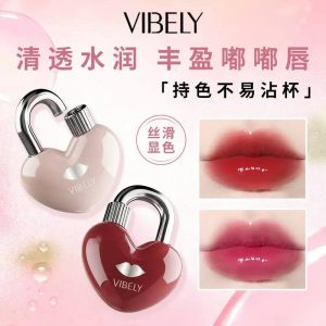 رژ لب تینتی خیس VIBELY با بستهبندی بامزهی قفل قلبی - تصویر 9