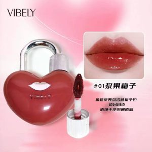 رژ لب تینتی خیس VIBELY با بستهبندی بامزهی قفل قلبی - تصویر 3