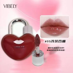 رژ لب تینتی خیس VIBELY با بستهبندی بامزهی قفل قلبی - تصویر 5