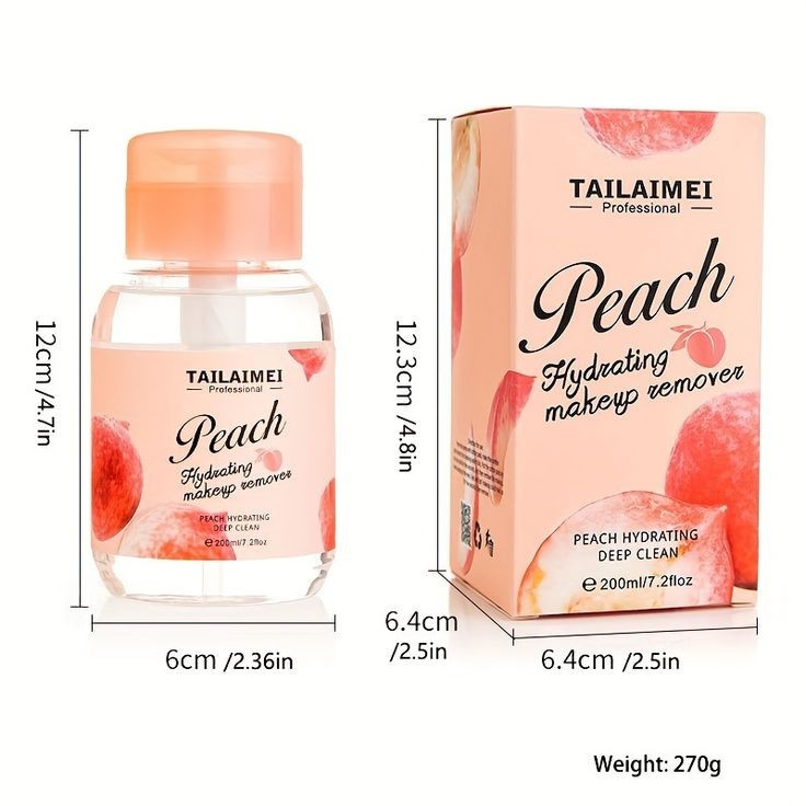 میسلار واتر هیدراته هلو تایلامی (TAILAIMEI Peach Hydrating Makeup Remover) یک پاککننده آرایش حرفهای - تصویر 4