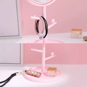 🪞🎀 آینه رومیزی فانتزی شاخ گوزنی با استند اکسسوری - تصویر 3