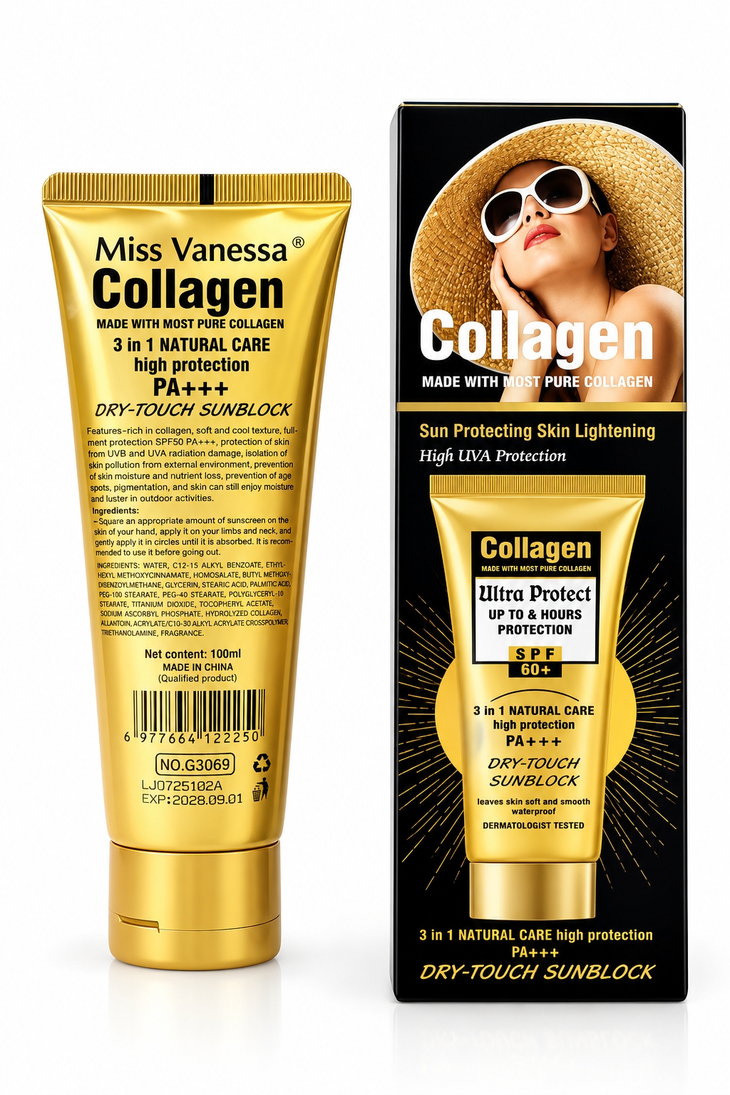 ضد آفتاب کلاژن Miss Vanessa SPF 60+ | ضدآفتاب درای تاچ - تصویر 3