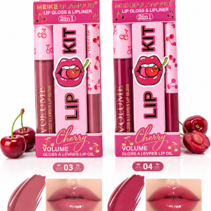 ست خط لب و رژلب مایع میک گلامور Cherry Volume مدل 2in1 - تصویر 4