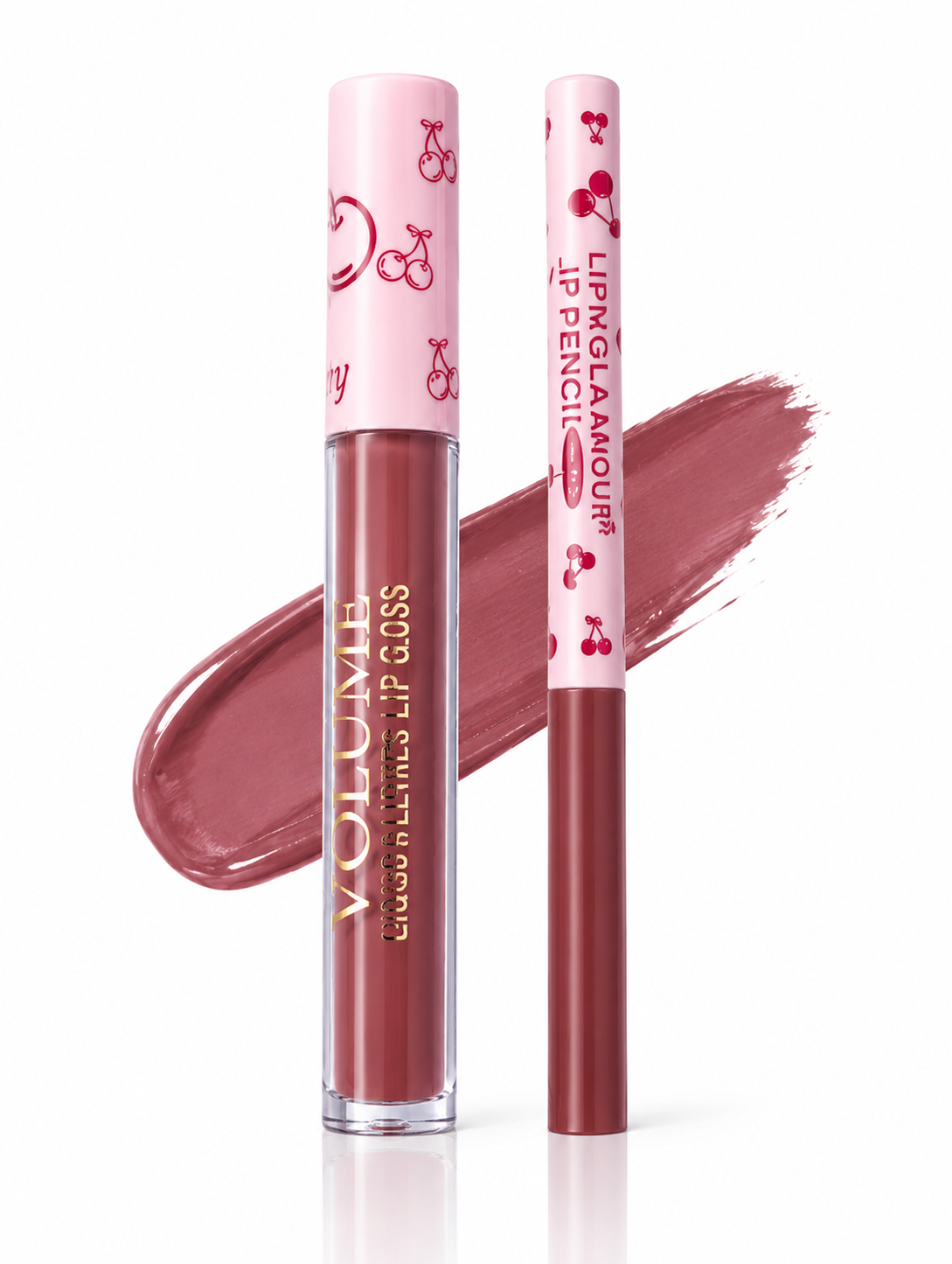 ست خط لب و رژلب مایع میک گلامور Cherry Volume مدل 2in1
