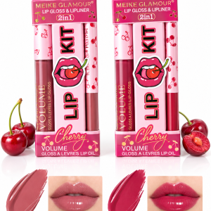 ست خط لب و رژلب مایع میک گلامور Cherry Volume مدل 2in1 - تصویر 5